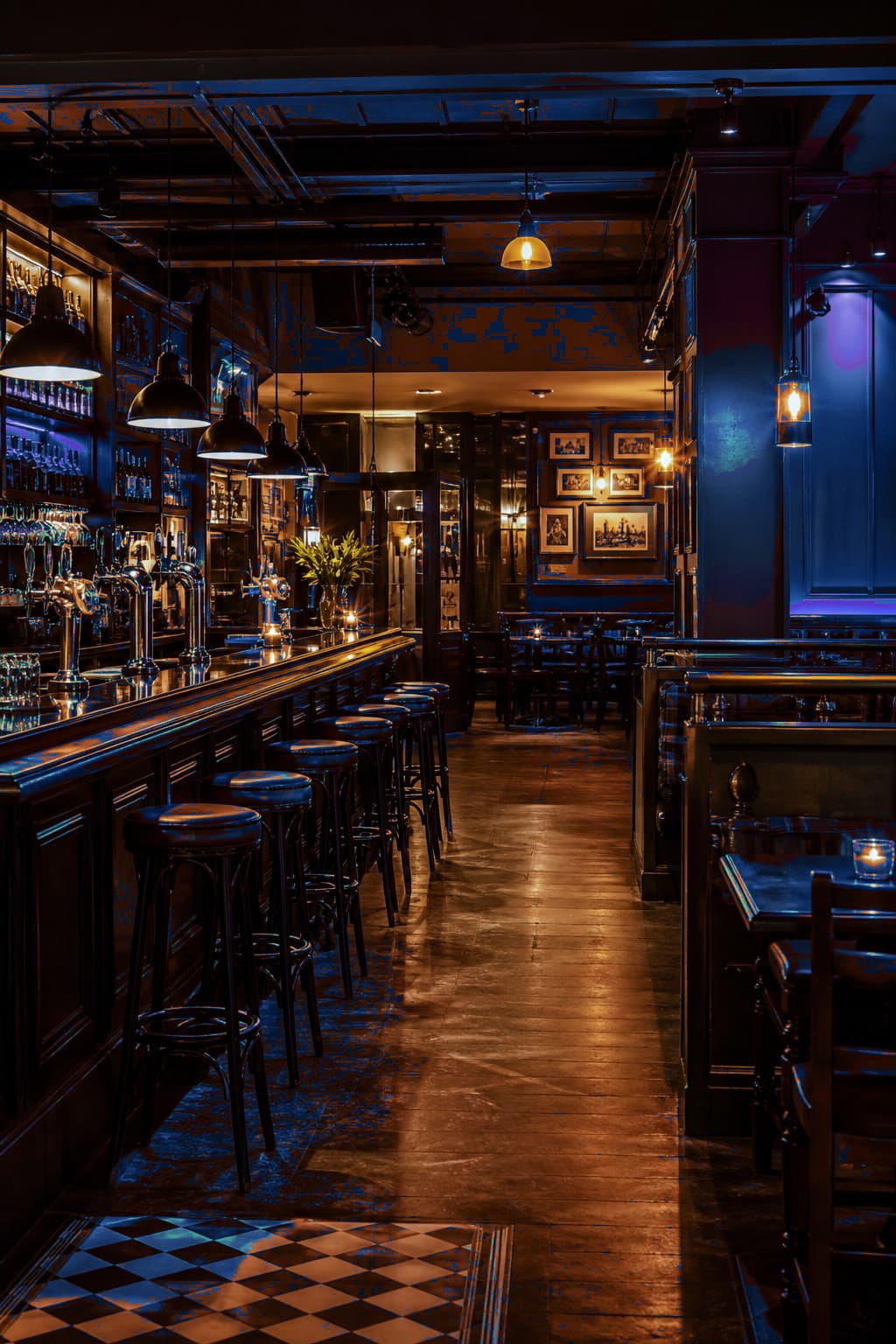 Pub interior ready for a music night